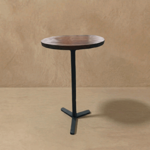 Mesa alta rústica tapa redonda