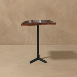 Mesa alta rústica tapa cuadrada