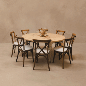 Mesa rústica redonda