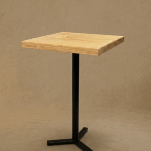 Mesa alta rústica tapa cuadrada