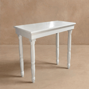 Mesa alta rectangular blanca