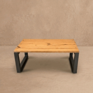 Mesa ratona rústica hierro madera 90 cm