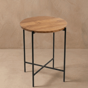 Mesa de arrime tapa madera plana