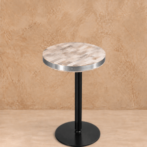 Mesa de arrime tapa redonda madera clara