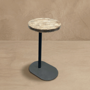 Mesa de arrime tapa redonda madera clara