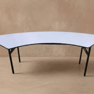 Mesa plegable semicircular curva