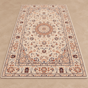 Alfombra estampada color crema